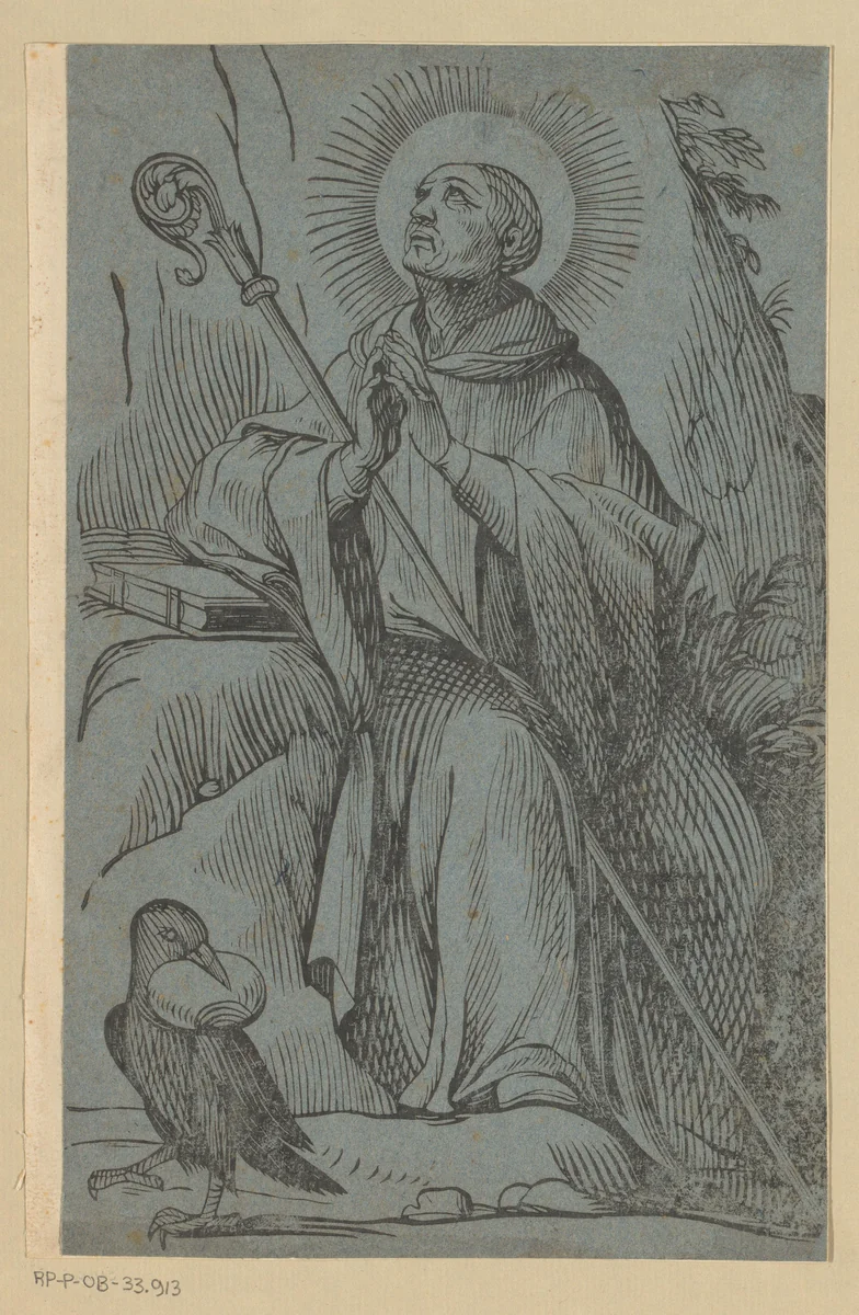 Heilige Benedictus by Duval, print, 1606-1700