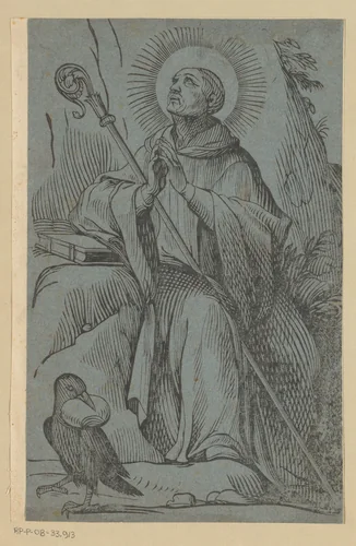 Heilige Benedictus by Duval, print, 1606-1700