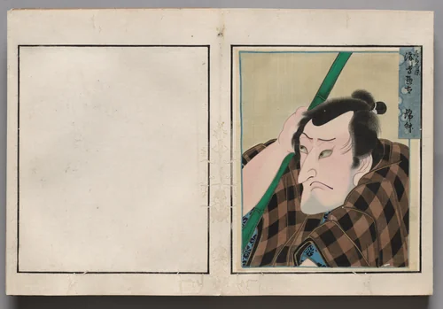 Double-Leaf from Album of Actor Portraits by Shōrakusai, book, 1785-1815