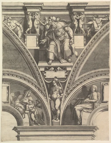 The Prophet Ezekiel, from "Prophets and Sibyls in the Sistine Chapel" by Giorgio Ghisi, print, 1570-1575