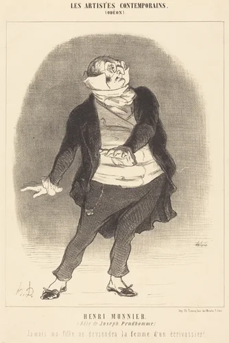 Henri Monnier (Rôle de Joseph Prudhomme) by Honoré Daumier, print, 1852