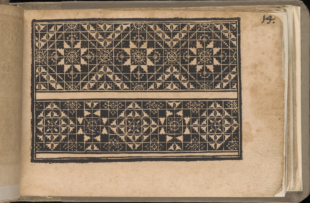 Schön newes Modelbuch (Page 14r) by Sigismundus Latomus, book, 1608