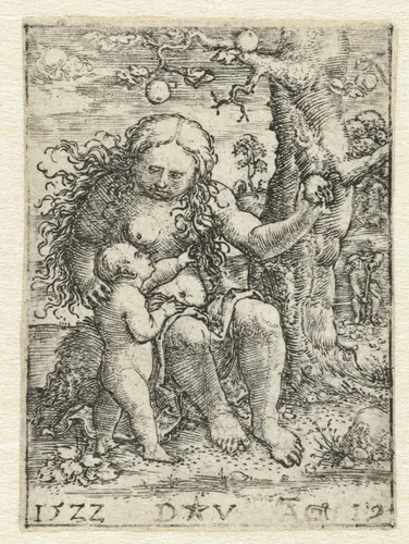 Eva en Kaïn by Unknown, print, 1522