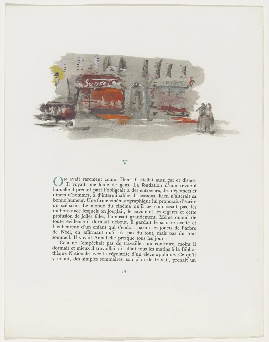 Headpiece (page 73) from Mille Regrets (A Thousand Regrets) by Christian Bérard, illustrated book, 1947