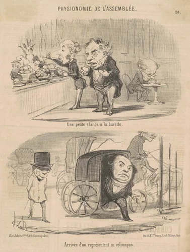 Une petite séance a la buvette by Honoré Daumier, print, 1850