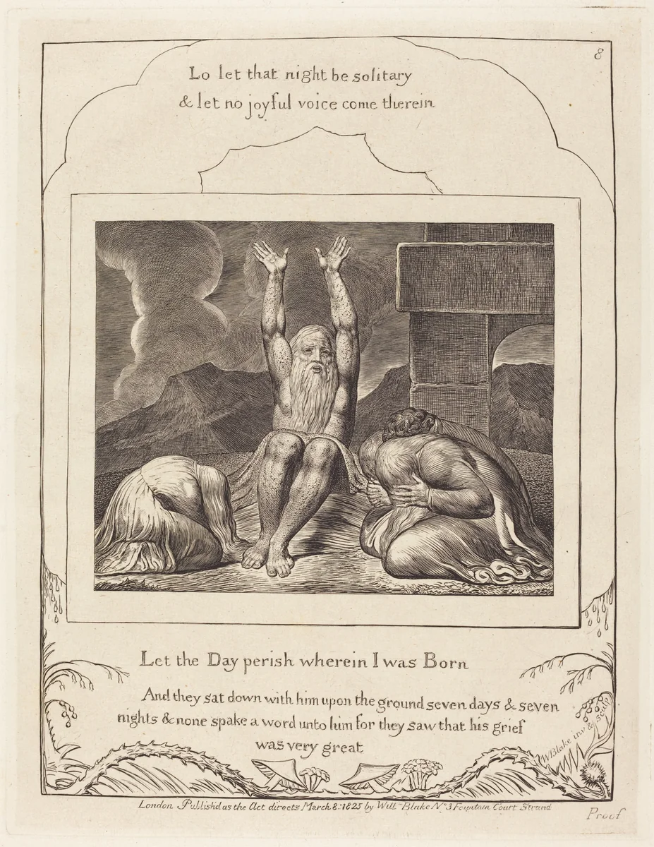 Job's Despair by William Blake, print, 1825
