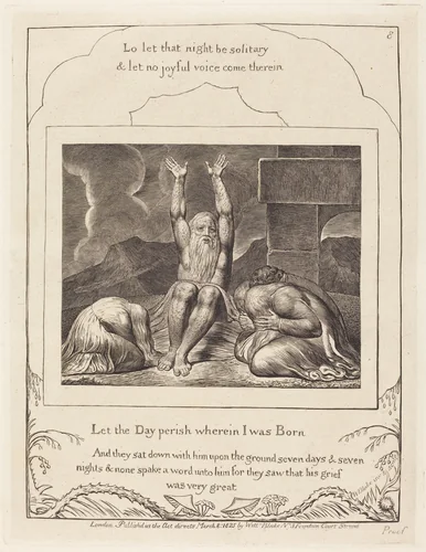 Job's Despair by William Blake, print, 1825