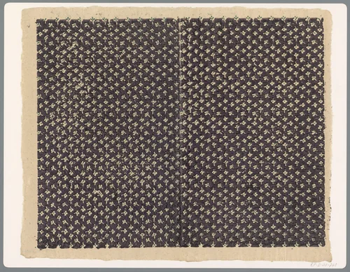 Blad met strooipatroon van uitgespaard bloemmotief by anonymous, print, 1750-1950