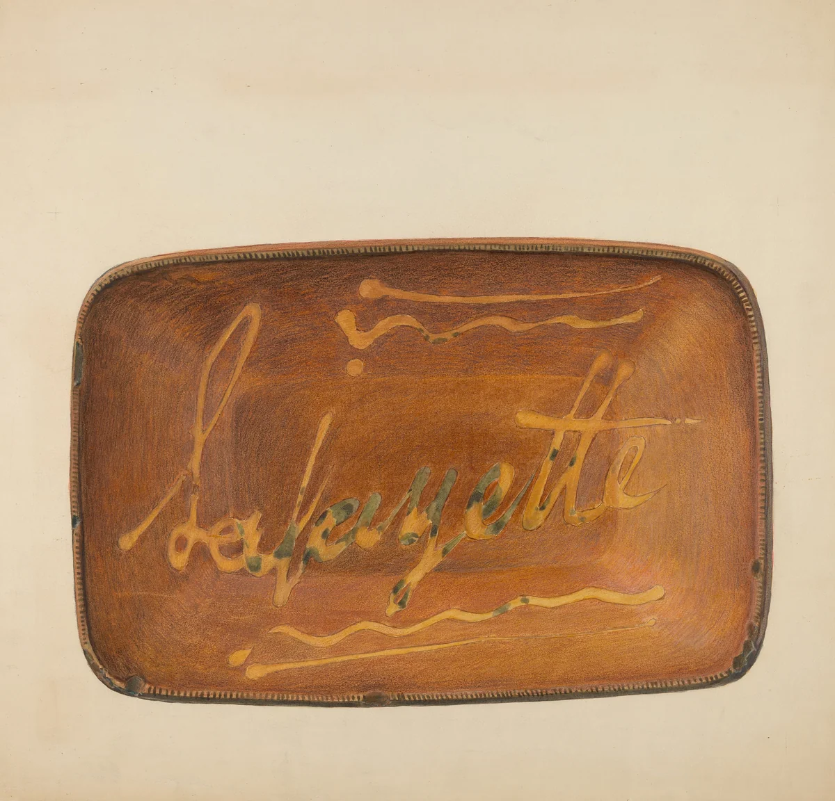 Slipware Platter by Fred Weiss, index of american design, 1936