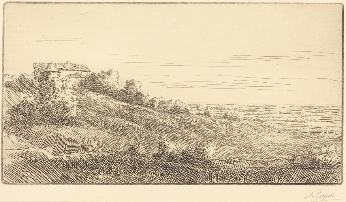 Valley of Veronne (La vallee de Veronne) by Alphonse Legros, print, 1837-1911