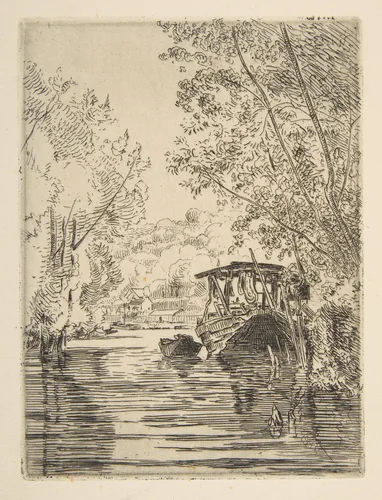 The Dyer's Boat (Bas-Meudon) by Félix Bracquemond, print, 1863-1873