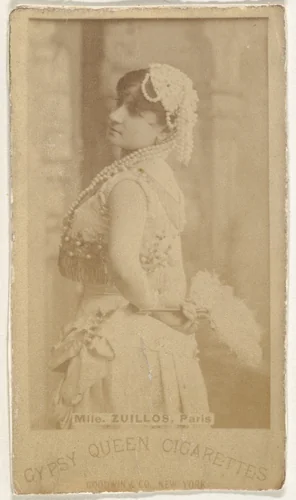 Mlle. Zuillos, Paris, from the Actors and Actresses series (N171) for Gypsy Queen Cigarettes by Goodwin & Company, photograph, 1886-1890
