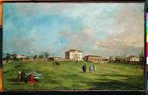 The Villa Loredan, Paese by Francesco Guardi, painting, 1780-1784