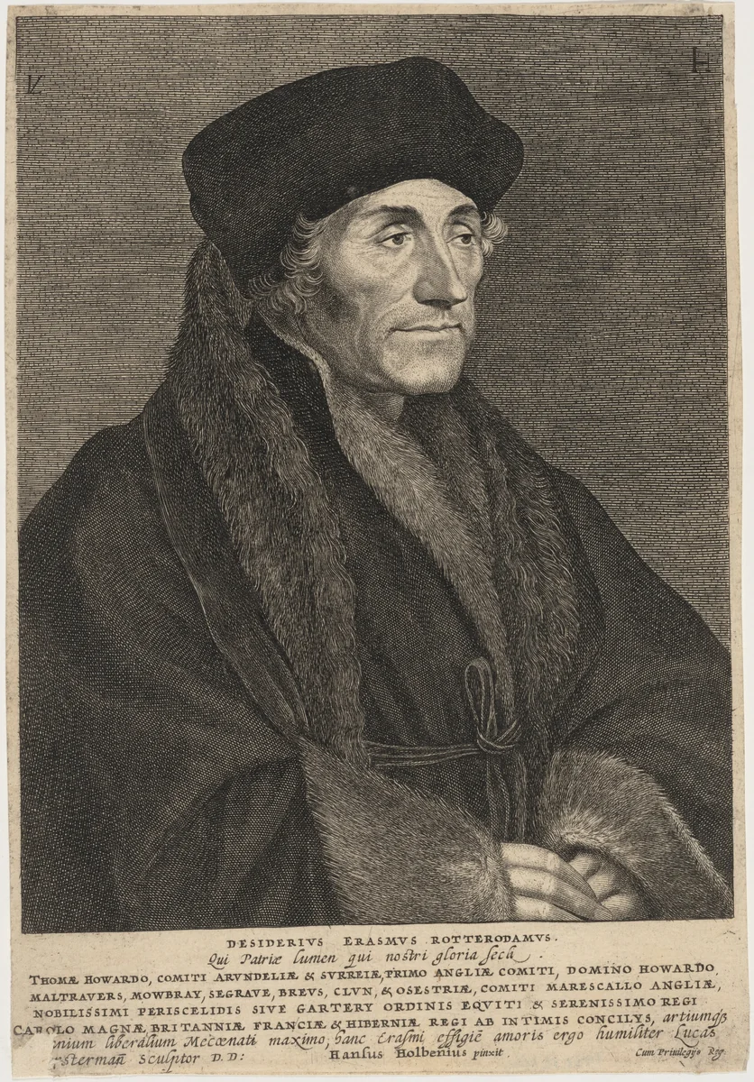 Desiderius Erasmus by Lucas Emil Vorsterman
Hans Holbein the Younger, print, 1595-1675