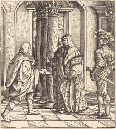 A Message Concerning the White King's Marriage by Hans Burgkmair, print, 1473-1531