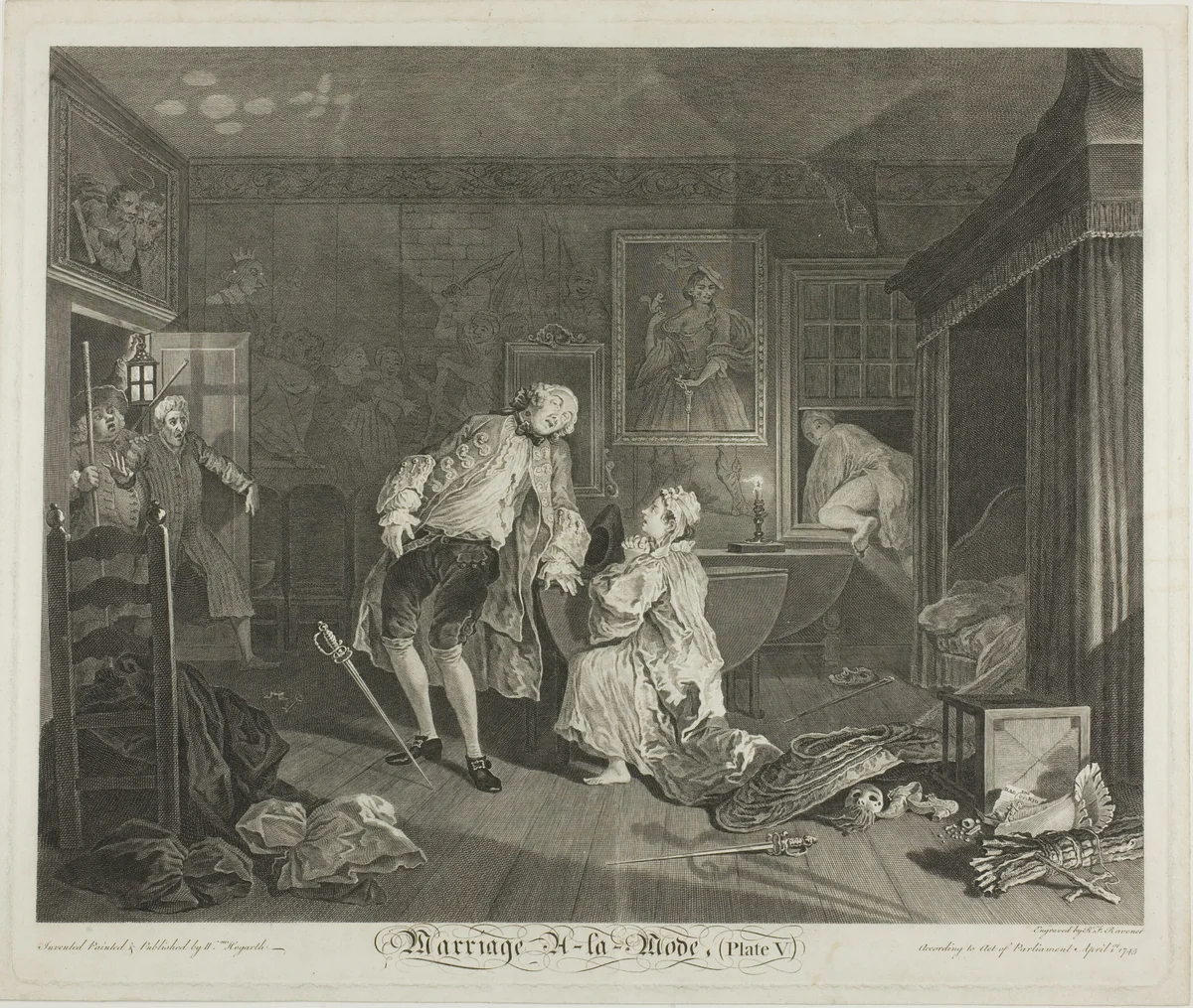 Plate Five, from Marriage à la Mode by Simon Francis Ravenet, print, 1745