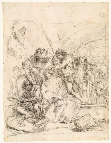 Christ Crowned with Thorns by Giovanni Domenico Tiepolo, drawing, 1745-1775