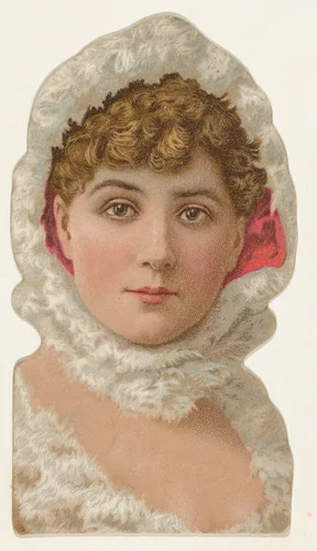 Actress wearing white feathers, from Stars of the Stage, Fourth Series (N132) issued by Duke Sons & Co. to promote Honest Long Cut Tobacco by W. Duke, Sons & Co., print, 1892-1893