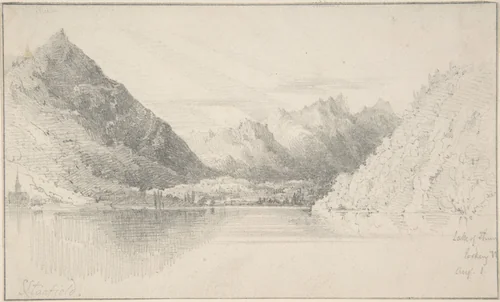 Lake of Thun looking North by Clarkson Stanfield, drawing, 1820-1867