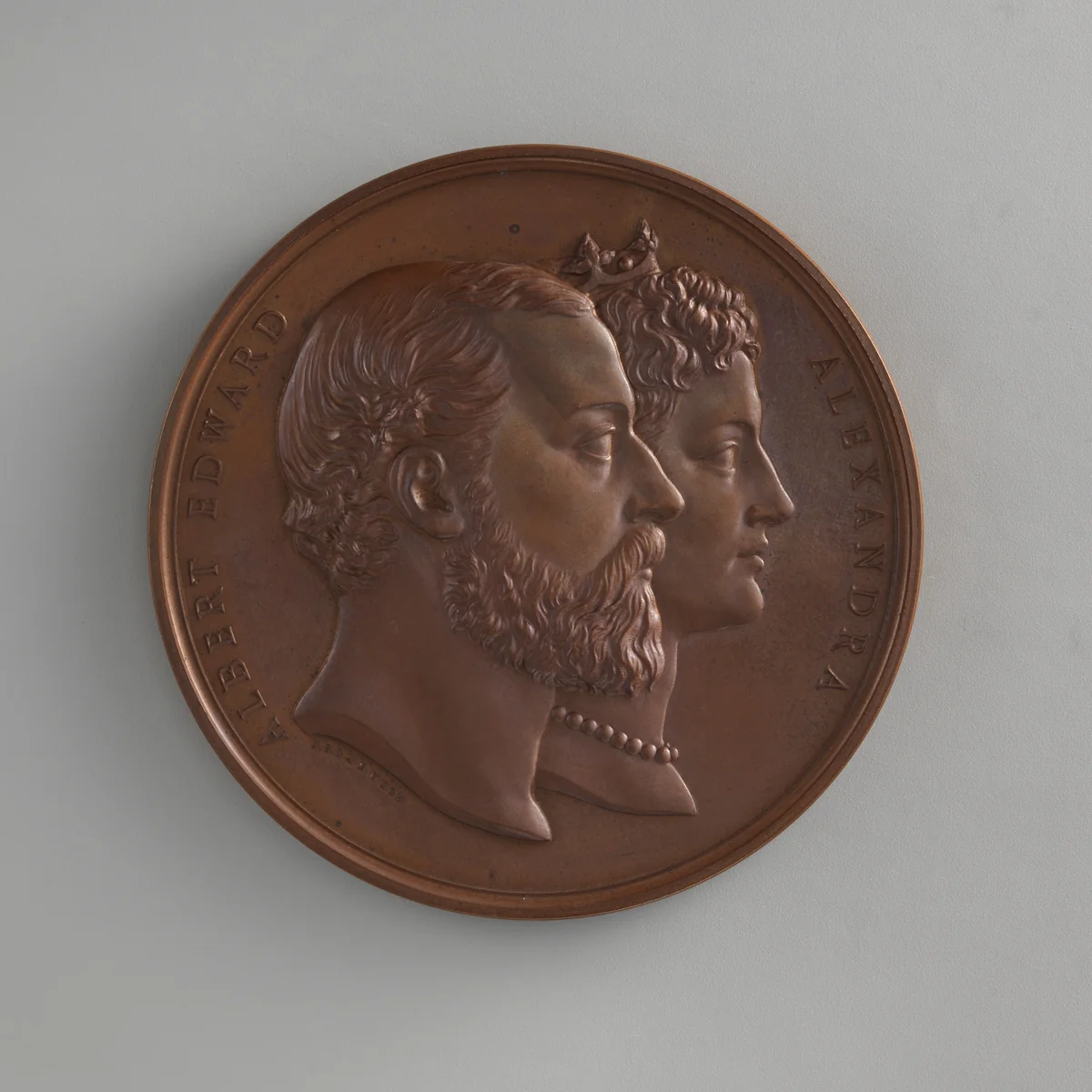 Opening of the New Buildings of the City of London School by the Prince and Princess of Wales, December 12, 1882 by Joseph Shepherd Wyon, metalwork, 1882