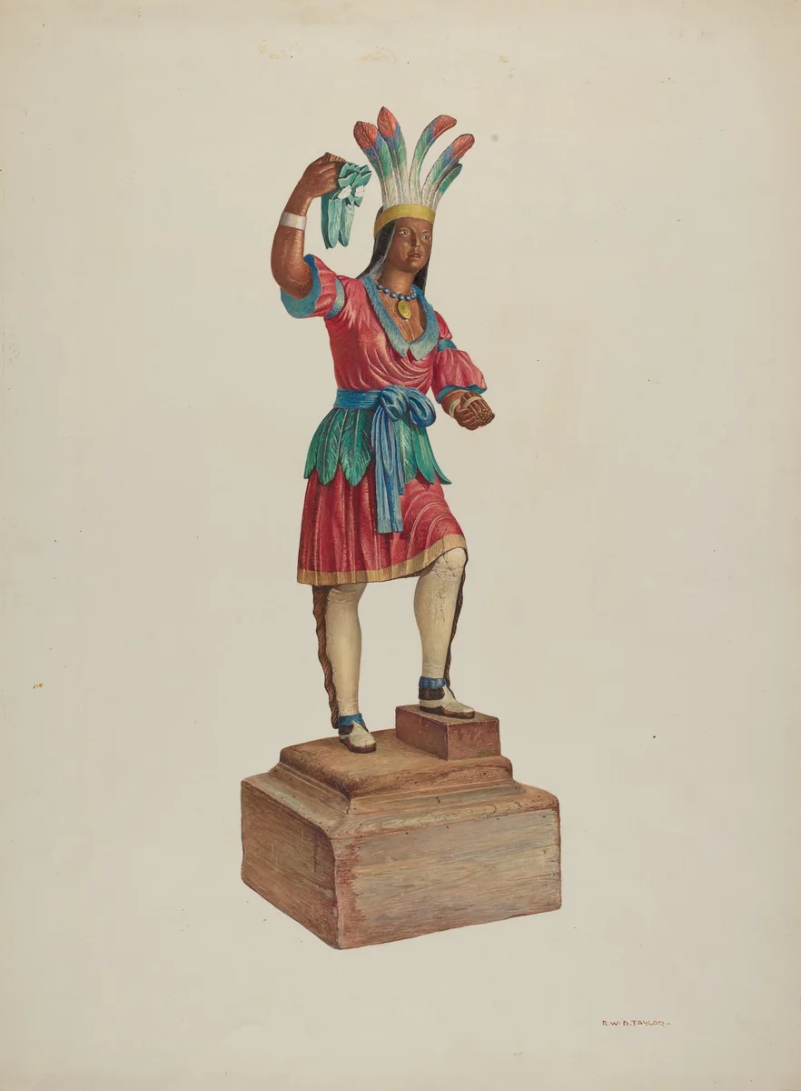 Cigar Store Indian by Robert W.R. Taylor, index of american design, 1939
