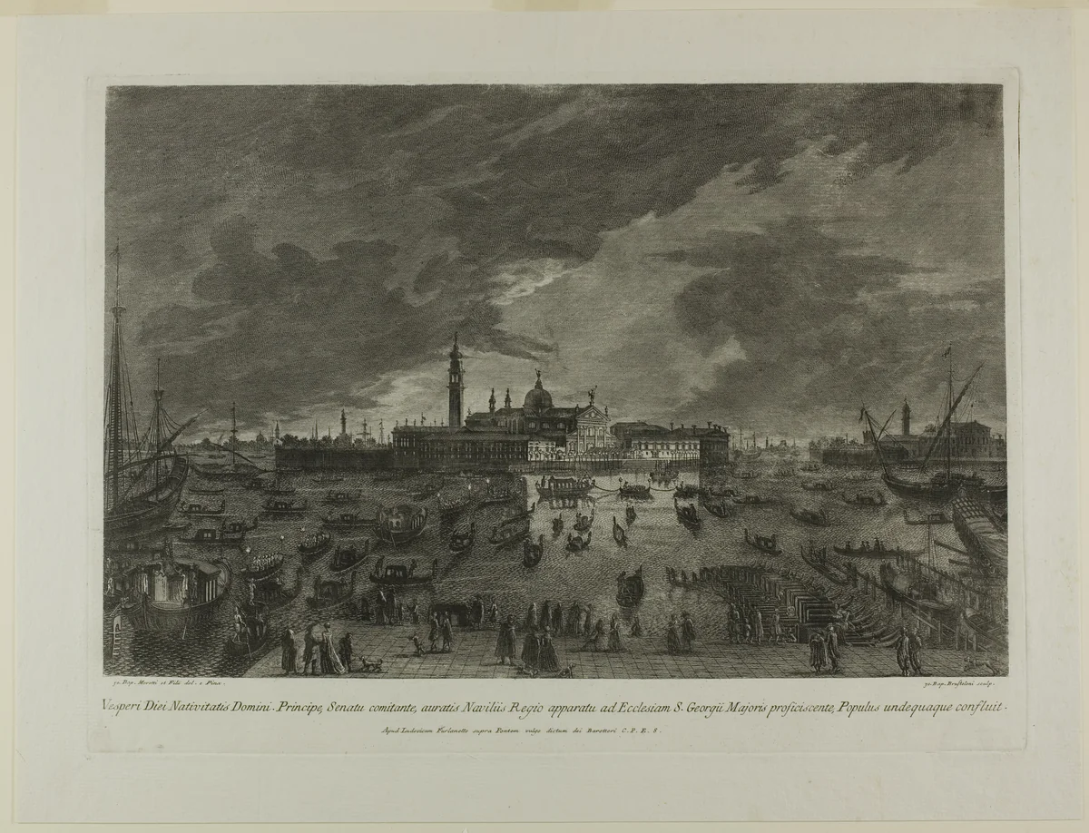 San Giorgio Maggiore by Giovanni Battista Brustolini, print, 1732-1796