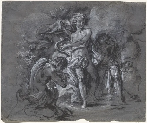 The Contest between Apollo and Pan before King Midas by Joseph Werner, drawing, 1670