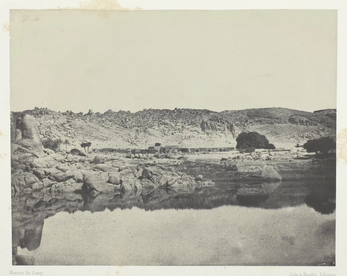Rive Septentrionale du Nil (Village d'Abou-Koli), Vue Prise au Nord de Philoe; Nubie, plate 84 from the album "Egypte, Nubie, Palestine et Syrie" (1852) by Maxime Du Camp, photograph, 1849-1851