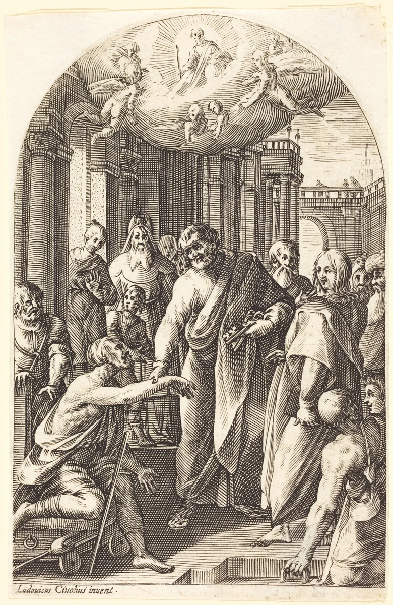 Peter and John Healing the Lame by Jacques Callot
Ludovico Cardi, print, 1608-1611