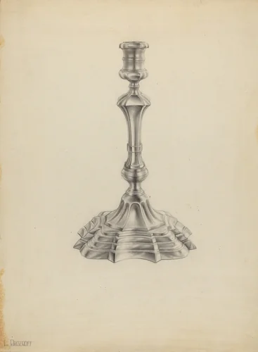 Silver Candlestick by Leo Drozdoff, index of american design, 1935-1942