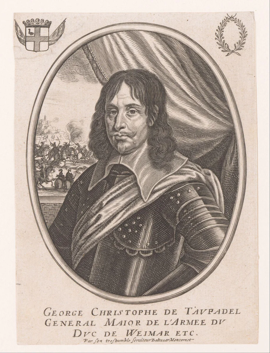 Portret van Georg Christoph von Taupadel by anonymous, print, 1640-1668