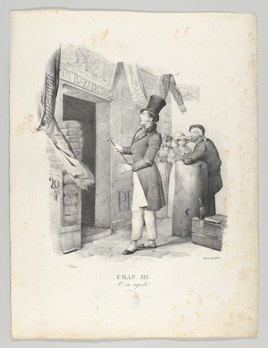 Chap. III: C'est Superbe! (How Wonderful!) by Victor Adam, print, 1824