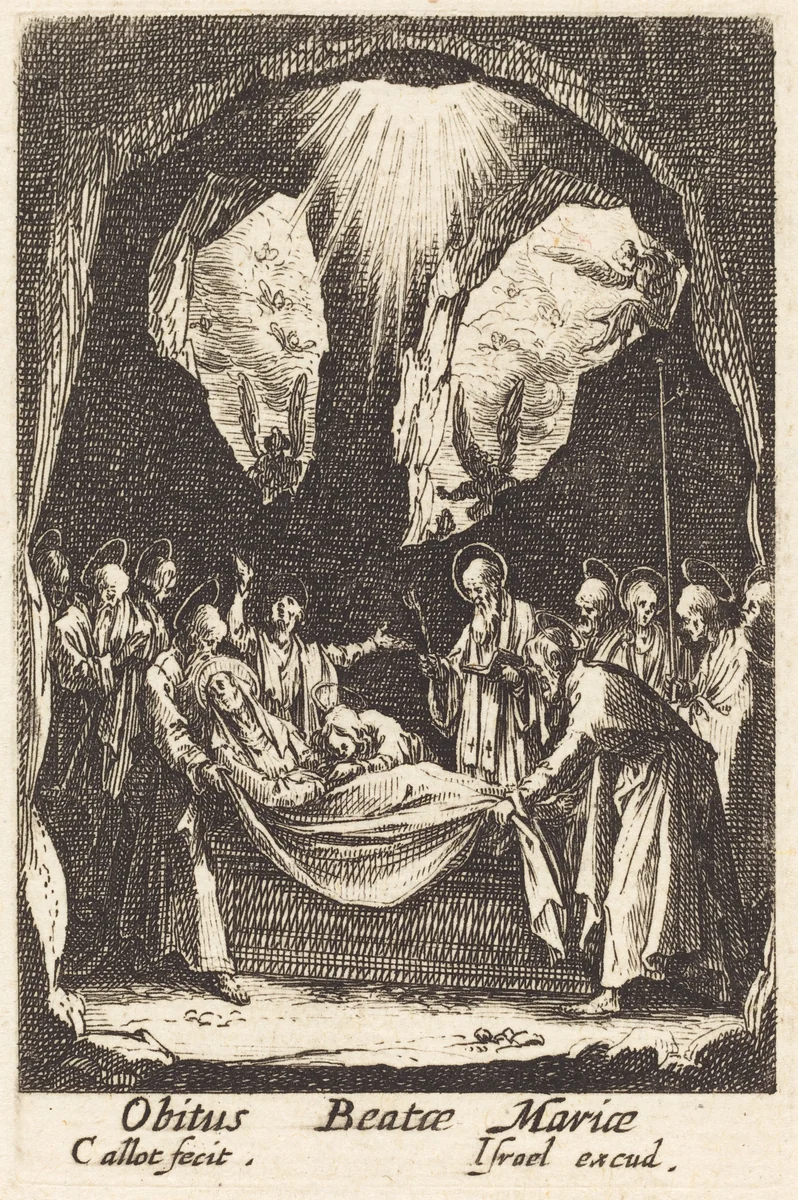 The Burial of the Virgin by Jacques Callot, print, 1628-1638