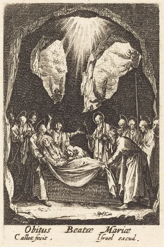 The Burial of the Virgin by Jacques Callot, print, 1628-1638