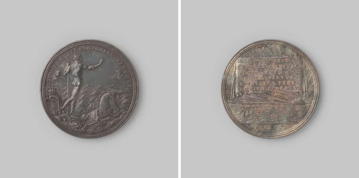 Op de demping van het aansprekersoproer te Amsterdam naar aanleiding van de keur op het begraven by anonymous, metalwork, 1696