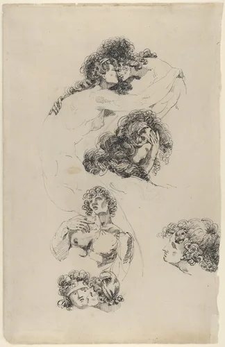 Lovers embracing (recto). A suppliant figure (verso) by James Jefferys, drawing, 1779