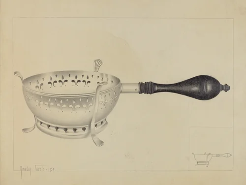 Silver Brazier by Amelia Tuccio, index of american design, 1937