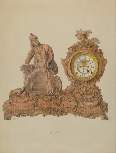 Ansonia Clock by Edith Magnette, index of american design, 1936