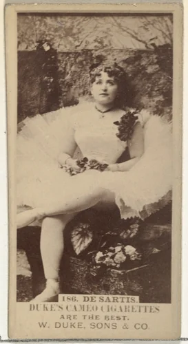 Card Number 186, De Sartis, from the Actors and Actresses series (N145-5) issued by Duke Sons & Co. to promote Cameo Cigarettes by W. Duke, Sons & Co., photograph, 1880-1889
