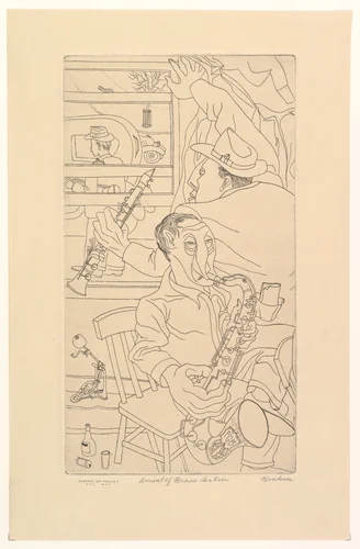 Arrival of Brass Section by Fred Becker, print, 1935-1943