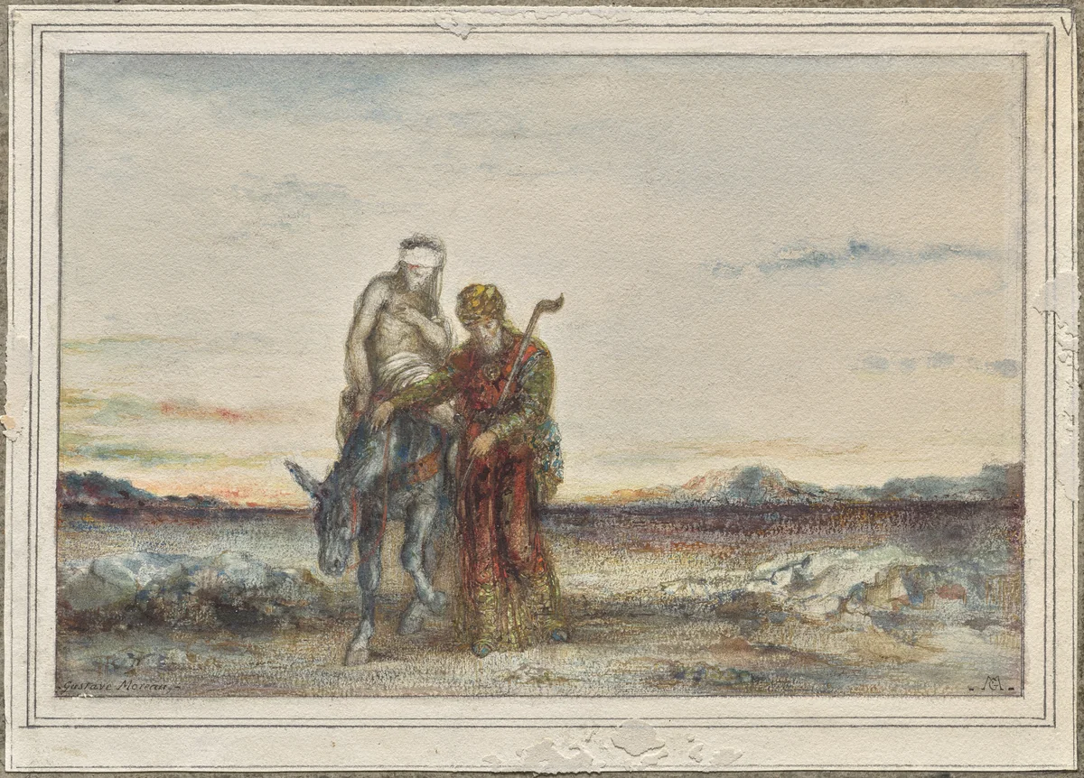 The Good Samaritan by Gustave Moreau, drawing, 1860-1875