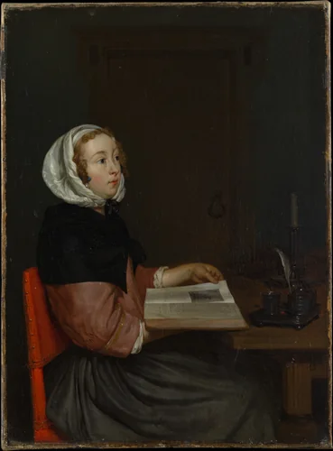 The Reader by Eglon van der Neer, painting, 1654-1703