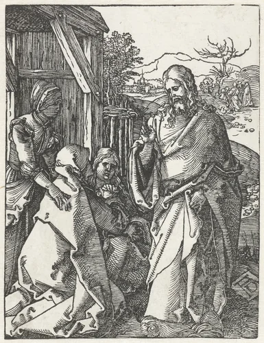 Christus neemt afscheid van zijn moeder by Unknown, print, 1508-1509