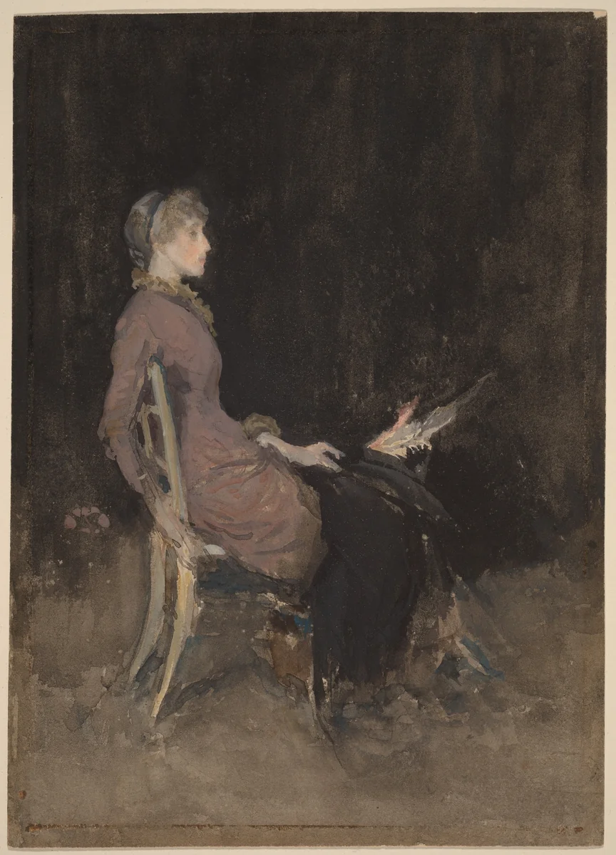 Study in Black and Gold (Madge O'Donoghue) by James McNeill Whistler, drawing, 1883-1884