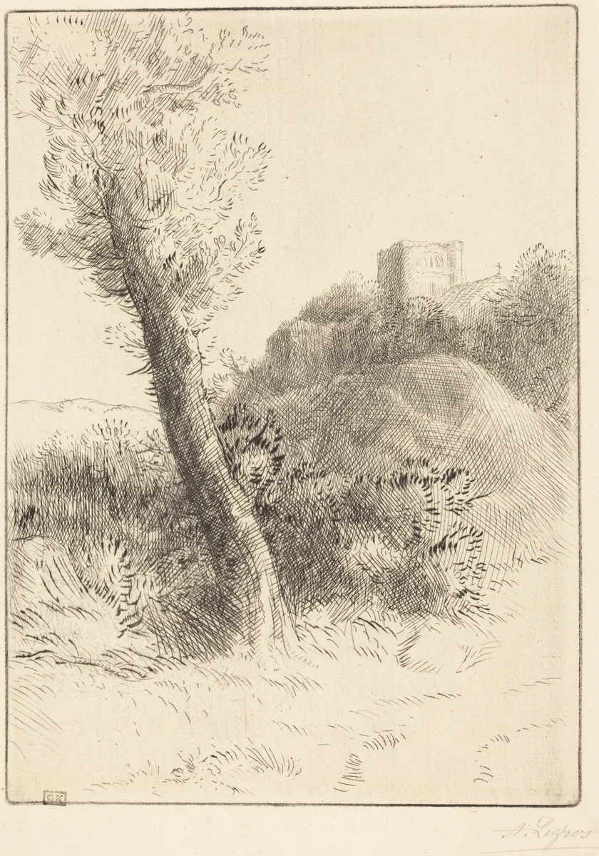 Landscape (Paysage) by Alphonse Legros, print, 1837-1911