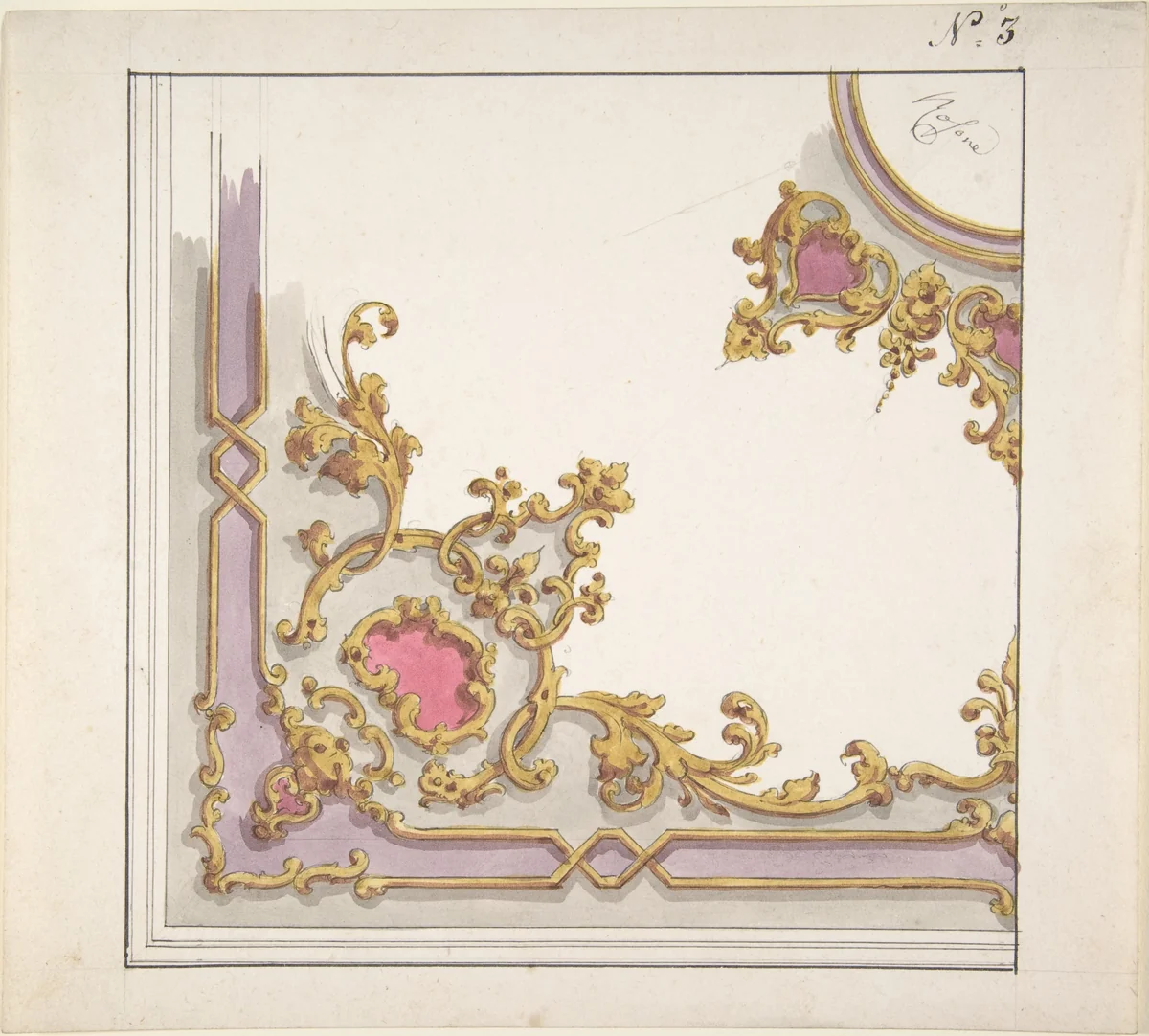 Design for a Ceiling Decoration by anonymous, drawing, 1850-1870