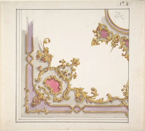 Design for a Ceiling Decoration by anonymous, drawing, 1850-1870