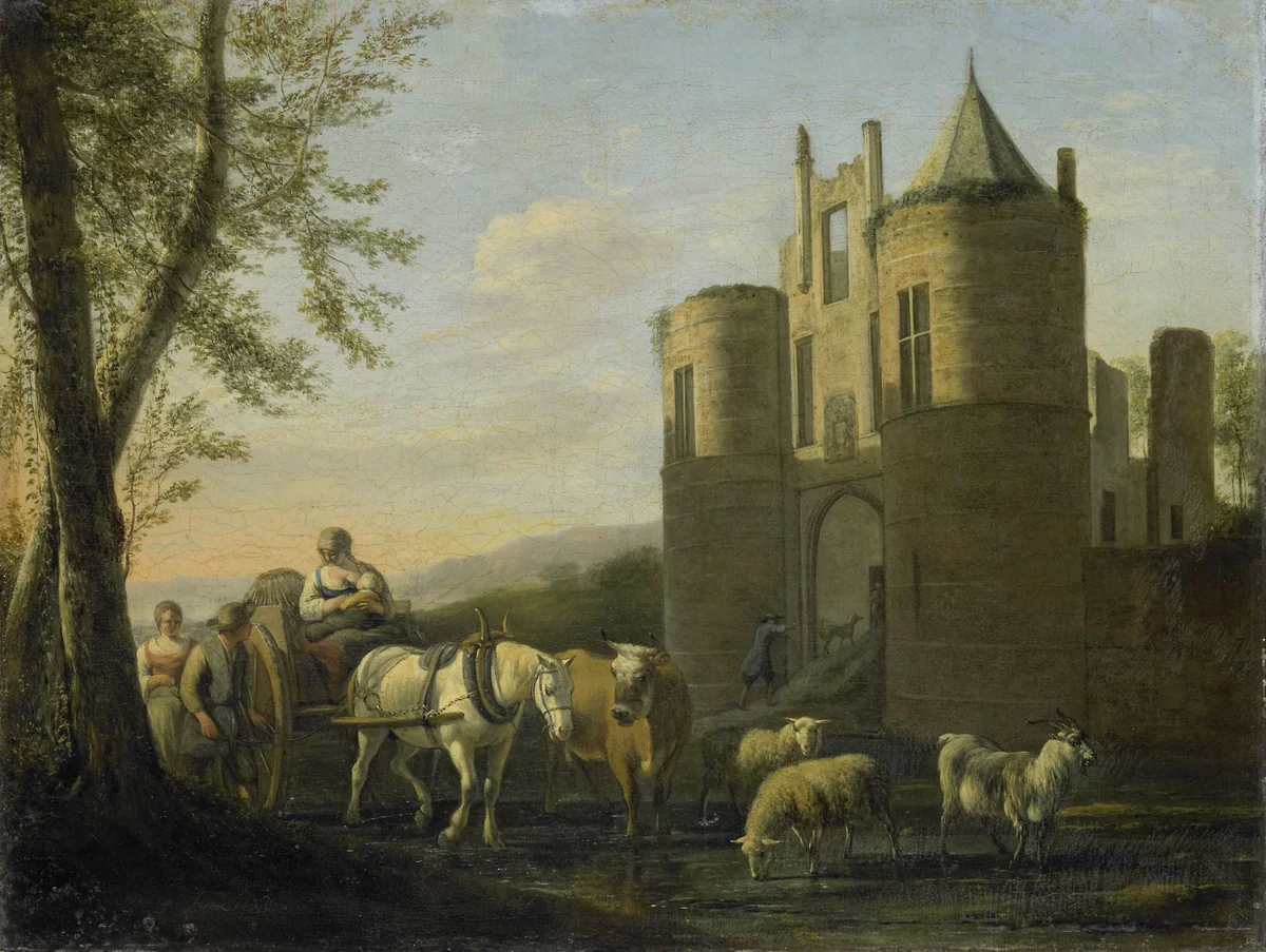 The Main Gate to Egmond Castle by Gerrit Berckheyde, painting, 1670-1698