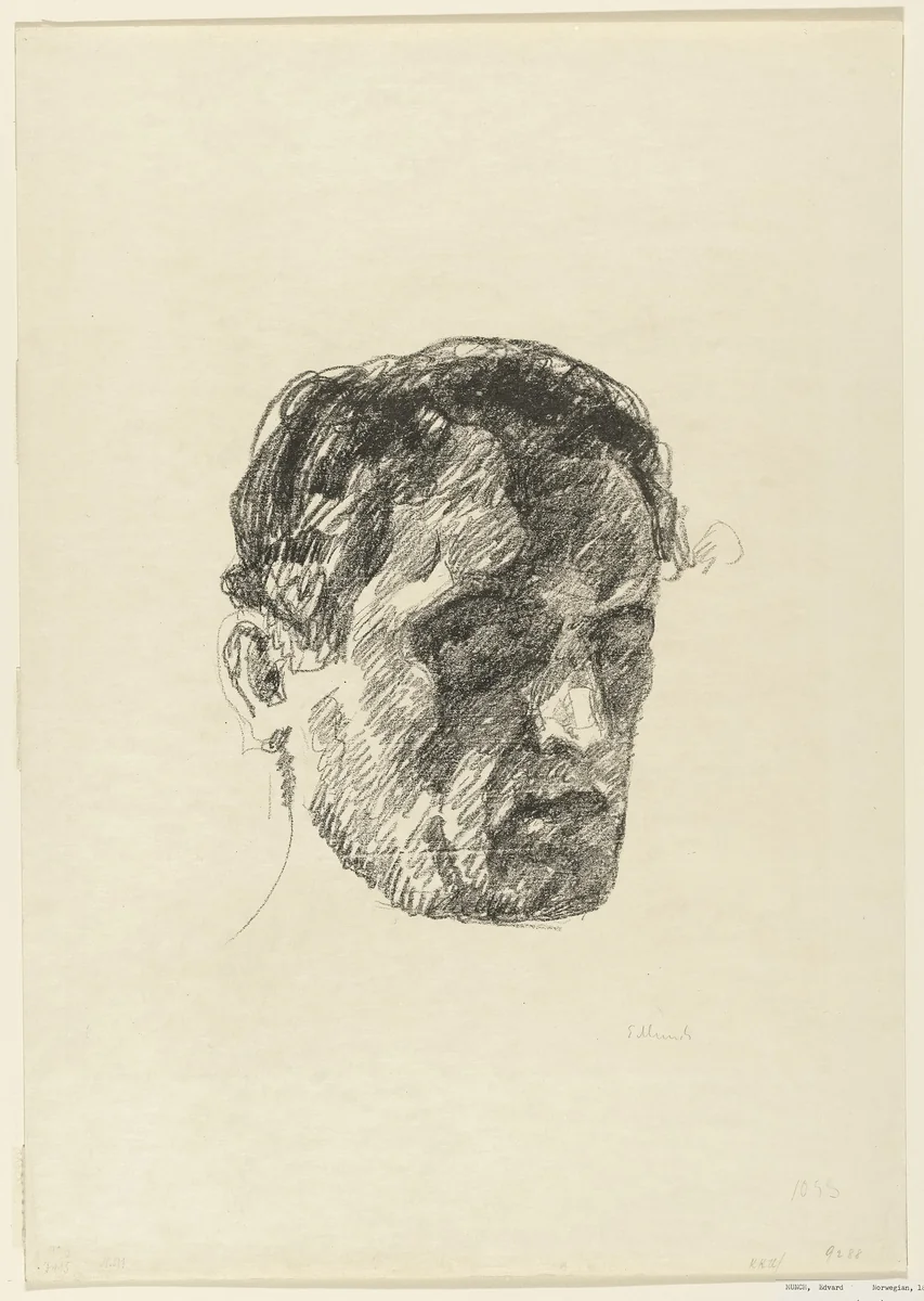 Self Portrait by Edvard Munch, print, 1912
