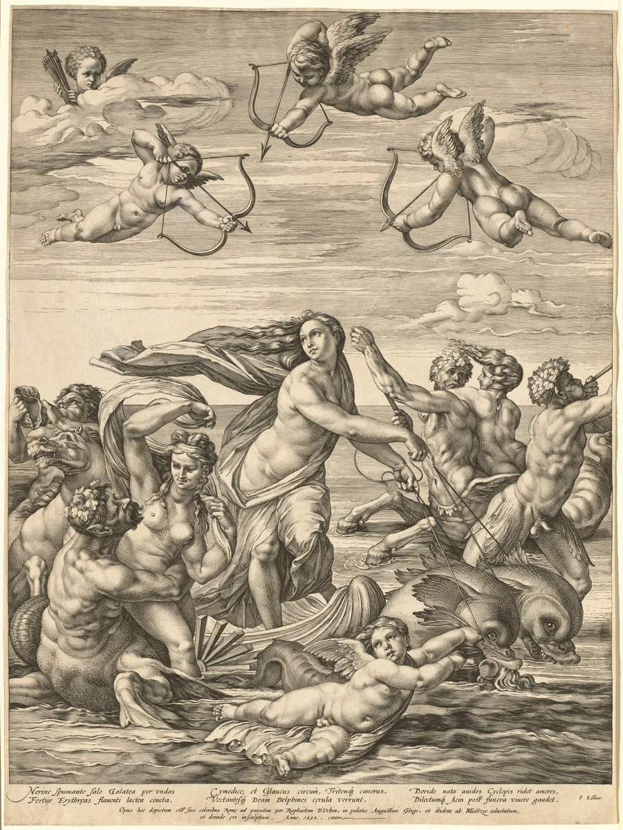 The Triumph of Galatea by Hendrick Goltzius Raphael, print, 1592